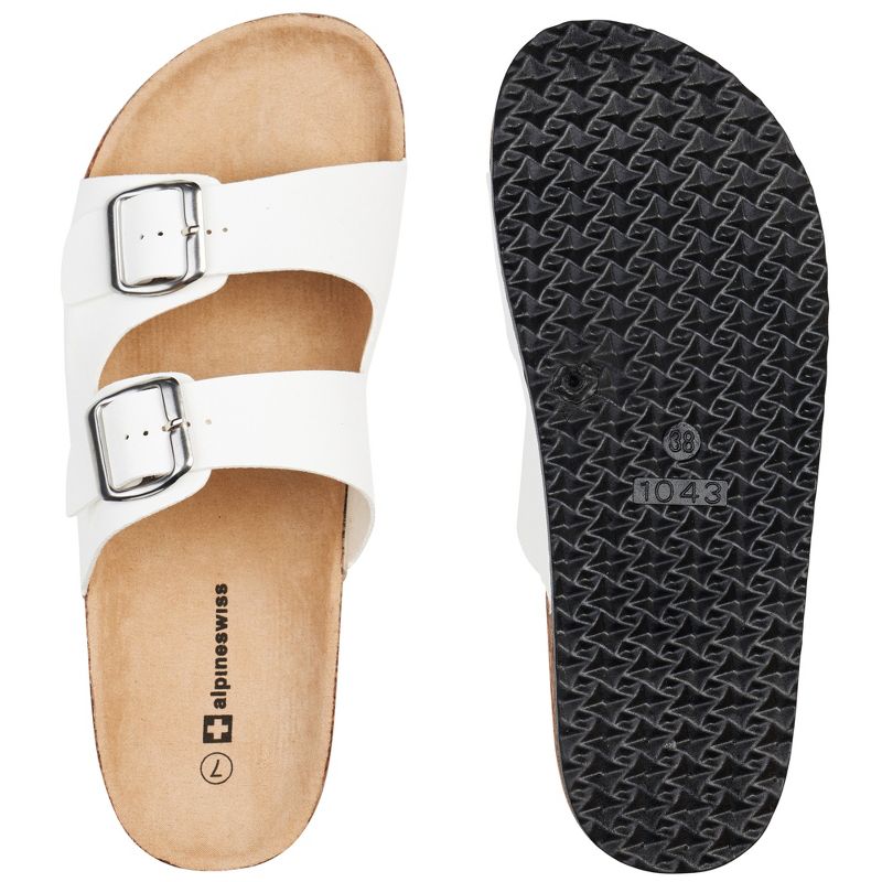 Alpine Swiss Womens Casual Double Strap Slide Sandals, 4 of 6