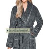 PAVILIA Women Plush Fleece Robe, Soft Textured Bathrobe, Lady Cozy Spa Long Robes, Fuzzy Satin Waffle Trim - 3 of 4