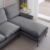 DOMETOUR 81 Inch L Shaped Sectional Sofa Faux Leather Couch with Reversible Chaise Lounge for Living Room - 4 of 4
