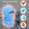 Balaclava Ski Face Mask, Winter Cold Weather Windproof Hooded Scarf Hat with Neck Warmer, Cycling UV Protector for Women Men Blue - 3 of 4