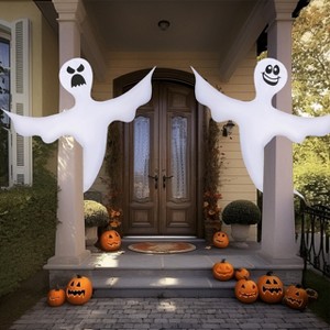 Joyfy 2Pcs 53" Halloween Bendable Tree Wrap Ghost,Hanging Decoration for Yard Outdoor Party Supplies, Halloween Ghost Decoration for Porch, Fireplace - 1 of 4