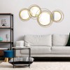 HOMCOM Metal Wall Art, 42.25" Circle Mirror Decor, Modern Round Wall Mirror for Living Room, Bedroom and Dining Room, Gold - 2 of 4
