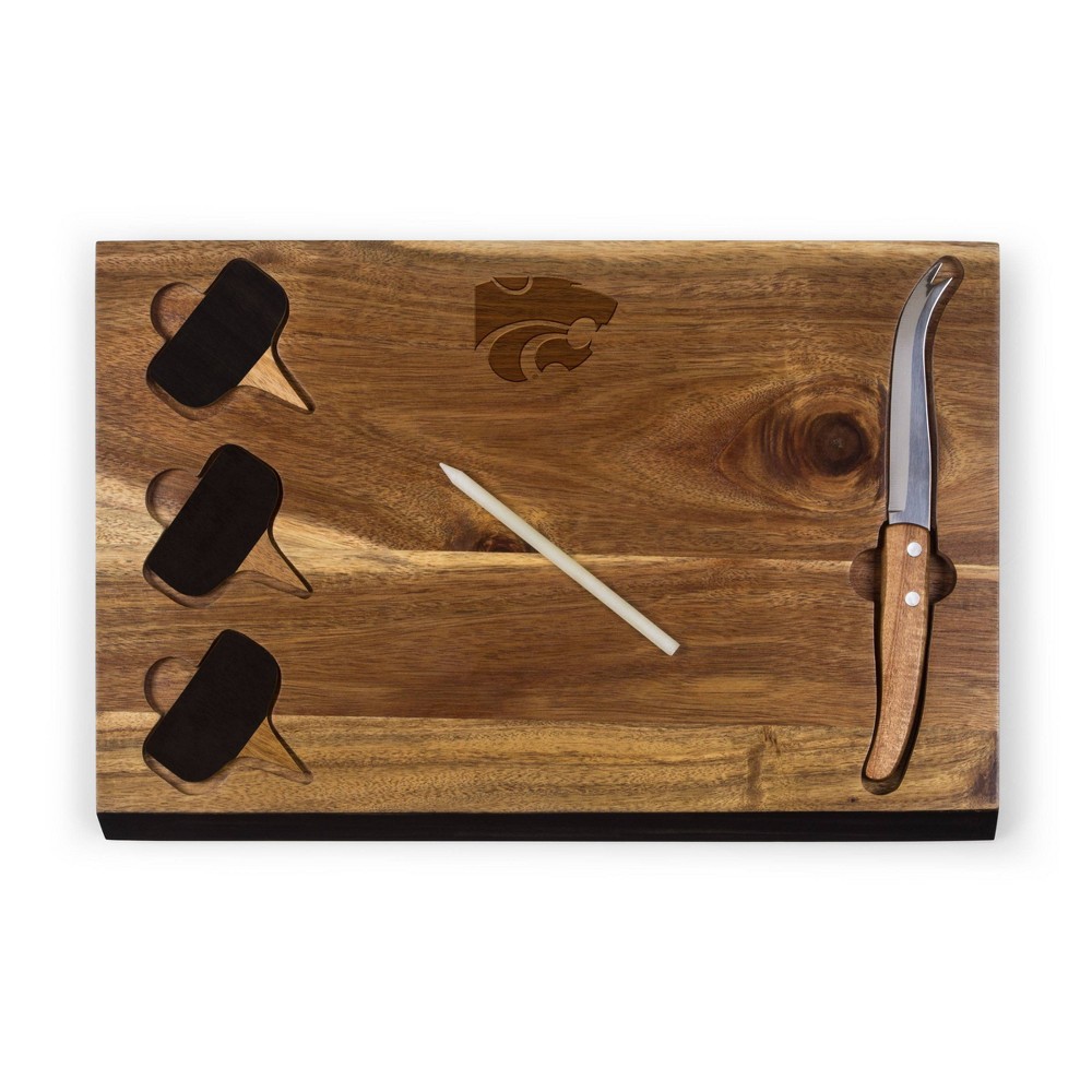 Photos - Chopping Board / Coaster NCAA Kansas State Wildcats Delio Acacia Wood Cheese Cutting Board and Tool Set