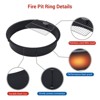 Outdoors Camping Firepit Ring, Wood Burning Fire Pits, Round Heavy Duty Firepits Ring with Tongs for Outdoor Park, Backyard, Bonfire Black - 4 of 4