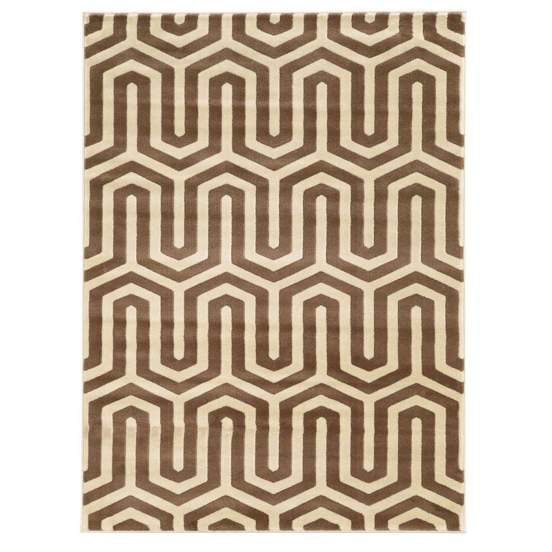 Roma Tangent Area Rug - Ivory - (5'3" x 7') - Linon, 1 of 7