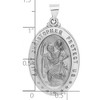 Black Bow Jewelry 14k Yellow or White Gold Hollow Oval St Christopher Pendant, 20 x 37mm - 4 of 4