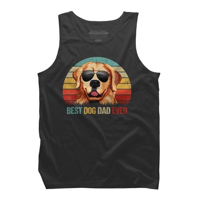 Men's Design By Humans Best Dog Dad Ever Golden Retriever By LuckyCharm99 Tank Top