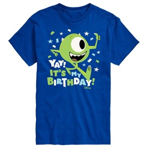 Men's - Disney - Mike Yay It's My Birthday Short Sleeve Graphic T-Shirt - 1 of 4