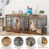 MaseiKar MaseiKar 71 Inch Double Dog Crates Furniture for Large Dogs, Heavy Duty Dog Kennel Indoor with Adjustable Divider and 4 Bowls, TV Stand Table - 3 of 4