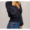 Women's Eliana Animal Print V Neck Blouse - Hem & Thread - 3 of 4