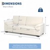 GustoWave 90'' 3 Seater Couch with Solid Wood Legs, Oversized Velvet Upholstered Button Tufted Sofa with Soft Wide Armrests - Beige - 3 of 4