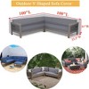 Akefit V-Shaped Patio Sectional Sofa Cover Waterproof Windproof Outdoor Furniture Protector Gray with Vents - 2 of 4