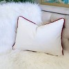 Gulches Embroidered Christmas Throw Pillow ¨C 14x20" Red & White Velvet Lumbar Cushion with Green Holiday Accents - 4 of 4