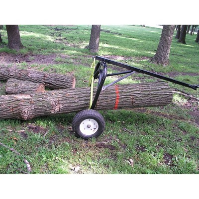 Heavy-Duty Black Steel Log Carrier Dolly with Skidding Arch