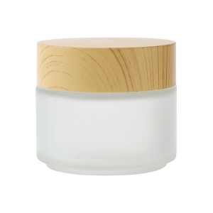 Unique Bargains Elegant Frosted Cream Glass Bottle for Bathroom 1 Pc - 1 of 4