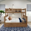 Plank+Beam Solid Wood Twin over Full Bunk Bed with Storage Trundle for Adults/Kids - 2 of 4