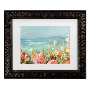Trademark Fine Art - Danhui Nai Coastal Dahlias Crop Matted Framed Art - 1 of 4