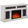 GDFStudio Orin 58.27" Farmhouse Wooden Fireplace TV Stand with Open and Closed Storage and 2 Doors - 3 of 4