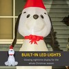 Whisen 6FT Christmas Inflatables Outdoor Decorations Puppy Dog Wearing a Santa Hat, Blow-Up Yard Christmas Decor - White - 3 of 4