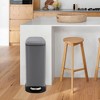 12 Liter 3.2 Gallon Black Stainless Steel Bathroom Trash Can, Soft Close Lid, Step On Pedal, Compact & Durable - 2 of 4