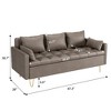63.8" Modern 3-Seat Sofa Couch with Storage Under Seat Cushion, Comfy Leather Fabric, with 5 Pillows,Memory Foam, for Living Room, Bedroom, Apartment - 3 of 4