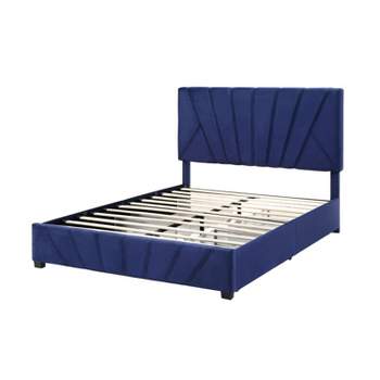 Laporte Upholstered Bed with 4 Side Drawers - miBasics