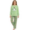 Collections Etc Embroidered Joyful Snowman Fleece 2-Piece Pajama Set XX-Large Mint Female - 4 of 4