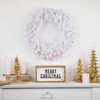 Northlight Pre-Lit Woodbury White Pine Artificial Christmas Wreath - 24" - Pink Lights - 2 of 4