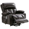 AndMakers 38.58 in. W Leather Recliner with Remote Control, Tufted and Storage - 2 of 4