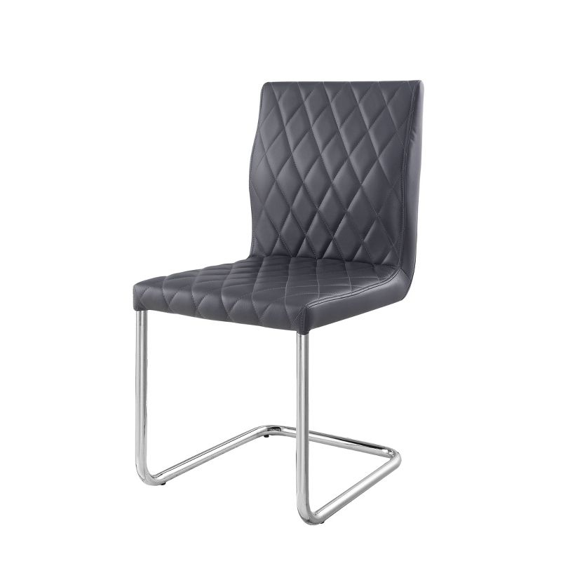 Set 2 17&#34; Ansonia Dining Chairs Gray/Chrome - Acme Furniture, 6 of 8