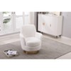 CAVINAS Modern Swivel Barrel Accent Chair, Round Barrel Chairs with Gold Stainless Steel Base, for Living Room Bedroom - 2 of 4