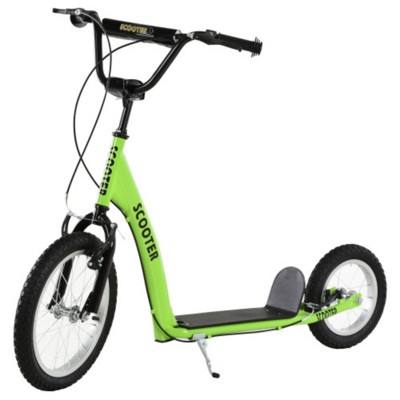 Maggift Kick Scooters Youth Scooter Kick Scooter with Adjustable Handlebar Front and Rear Dual Brakes Inflatable Wheels, Green, 53.3"*22.8"*34.8"