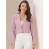 Allegra K Women's Long Sleeve Open Front Notched Lapel Business Cropped Blazers - 2 of 4