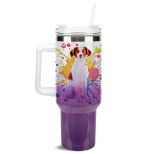 100 North King Royal Crown Wrap-Around 40 Oz. Stainless Steel Water Bottle Coffee Mug, Spill & Leak Resistant, Travel Tumbler with Handle, Lid & - 1 of 4