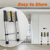 FURNIinspire Ladders 8.5ft Telescopic Extension Ladder Aluminum Alloy Folding Ladder Portable Step Ladder Shelf, Silver, 13.23"*2.2"*102.36" - 2 of 4