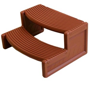 Confer Plastics Handi-Step 2 Step Hot Tub Stairs for Straight & Curved Spas, Outdoor/Indoor Step Stool for Garage, Home & Camping, Redwood - 1 of 4