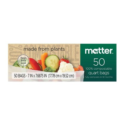 Matter 100% Compostable Quart Bags - 50ct