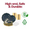 Smarty Had A Party Navy with Gold Blossom Rim Disposable Plastic Tableware Set (60 Settings) - 4 of 4
