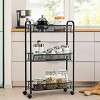 Tangkula 3 Tier Rolling Storage Cart Full-Metal Basket Stand Utility Cart Trolley - 2 of 4