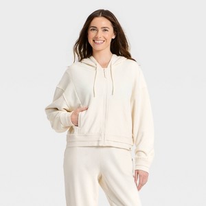 Women's French Terry Full Zip Hoodie Sweatshirt - JoyLab™ - 1 of 3