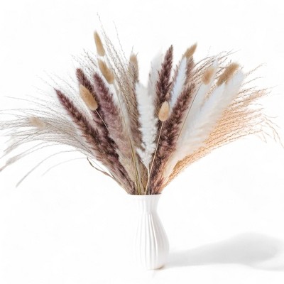 Alilang Decorative Dried Grass and Pampas Bouquet for Home Decoration and Centerpieces, 17.5 Inches - Beige
