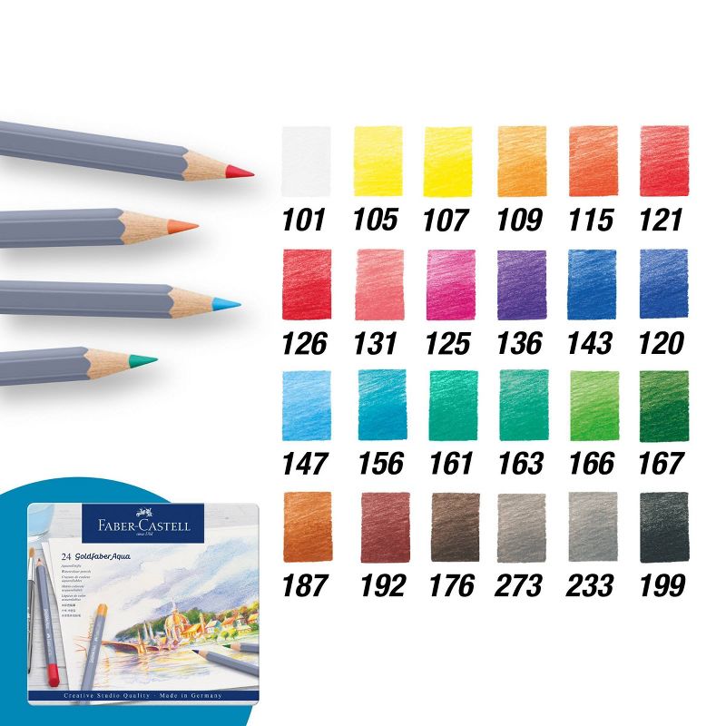 Faber-Castell 24ct Goldfaber Watercolor Pencil Tin, 4 of 9