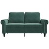 vidaXL Velvet 2-Seater Sofa - Comfortable Padded Seats - Dark Green - Modern Design - Stable Metal Frame - 3 of 4