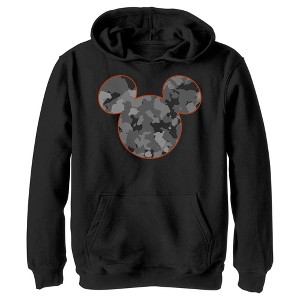 Boy's Disney Mickey Mouse Camo Silhouette Pull Over Hoodie - 1 of 4