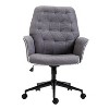 Vinsetto Modern Mid-Back Tufted Linen Home Office Desk Chair with Arms, Swivel Adjustable Task Chair, Upholstery Accent Chair with Soft Seat, Gray - 4 of 4