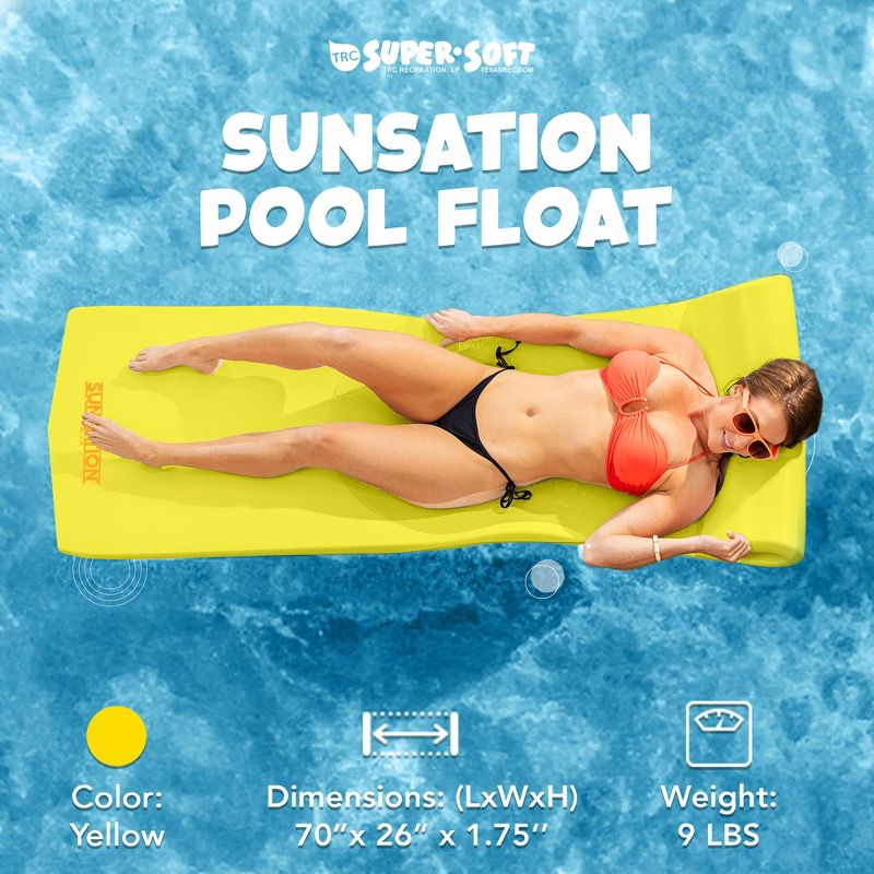 TRC Recreation Sunsation 1.75" Thick Foam Lounger Swimming Pool Float, 2 of 7