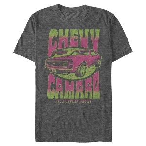 Men's General Motors Retro Pink and Green Chevy Camaro T-Shirt - 1 of 4