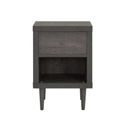 NicBex Modern Wooden Nightstand Bedside Table with Drawer and Bottom Open Shelf for Bedroom and Living Room
