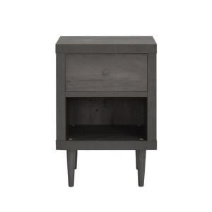 NicBex Modern Wooden Nightstand Bedside Table with Drawer and Bottom Open Shelf for Bedroom and Living Room - 1 of 4