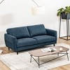Tangkula 72" Fabric Sofa Couch Living Room Small Apartment Furniture w/ Wood Legs Navy - 3 of 4